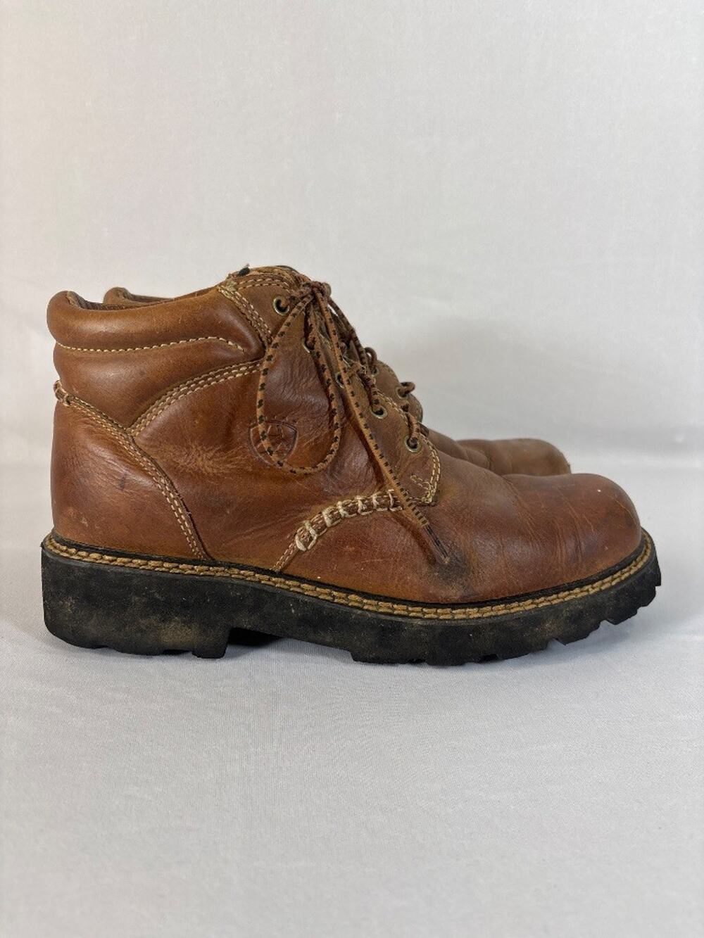Ariat Style 17797 Brown Leather Lace-Up Ankle Work Boots Women 10B
